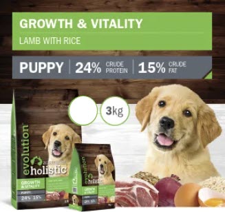 Evolution Puppy Growth & Vitality - Lamb with Rice - 3kg